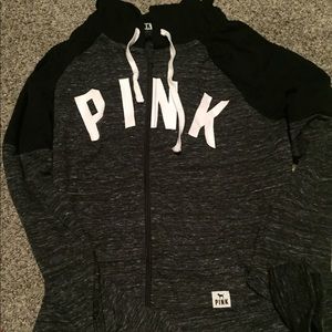 Black grey and white vs pink zip up